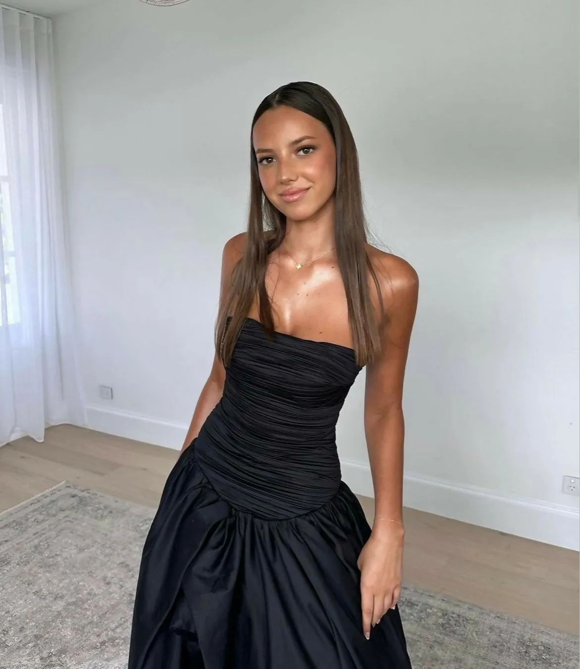 Aje Violette Bubble Hem Dress Black