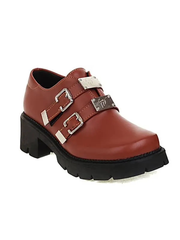 Fashion Buckles Square Toe&Loafers