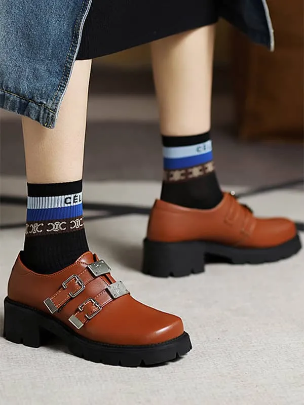 Fashion Buckles Square Toe&Loafers
