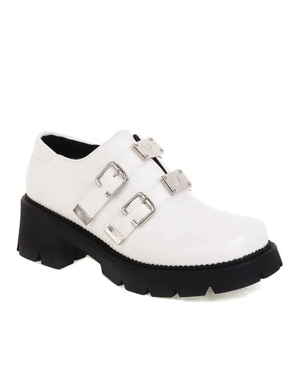 Fashion Buckles Square Toe&Loafers