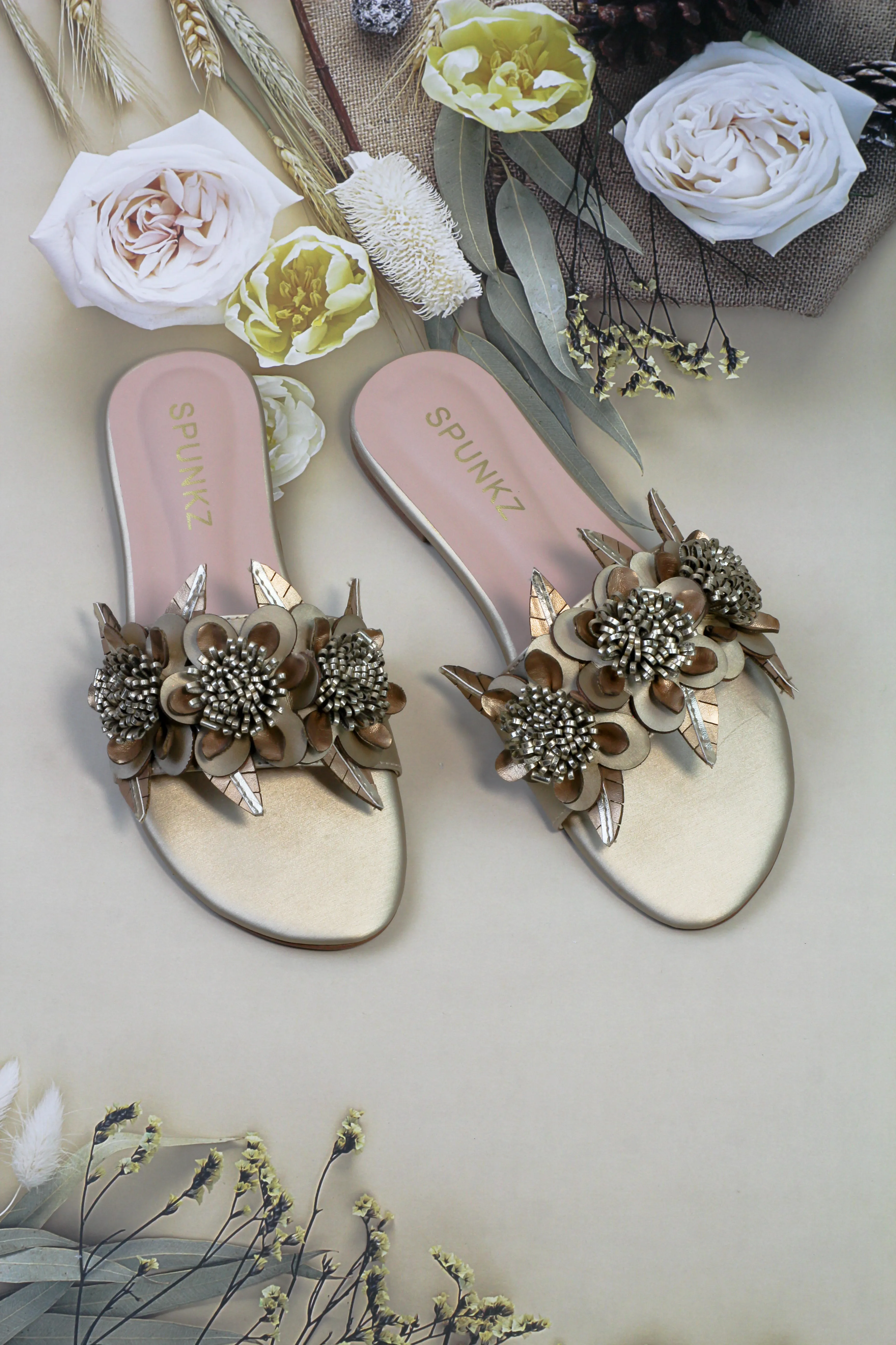 Lilico Floral Fancy Flat Slippers Slides