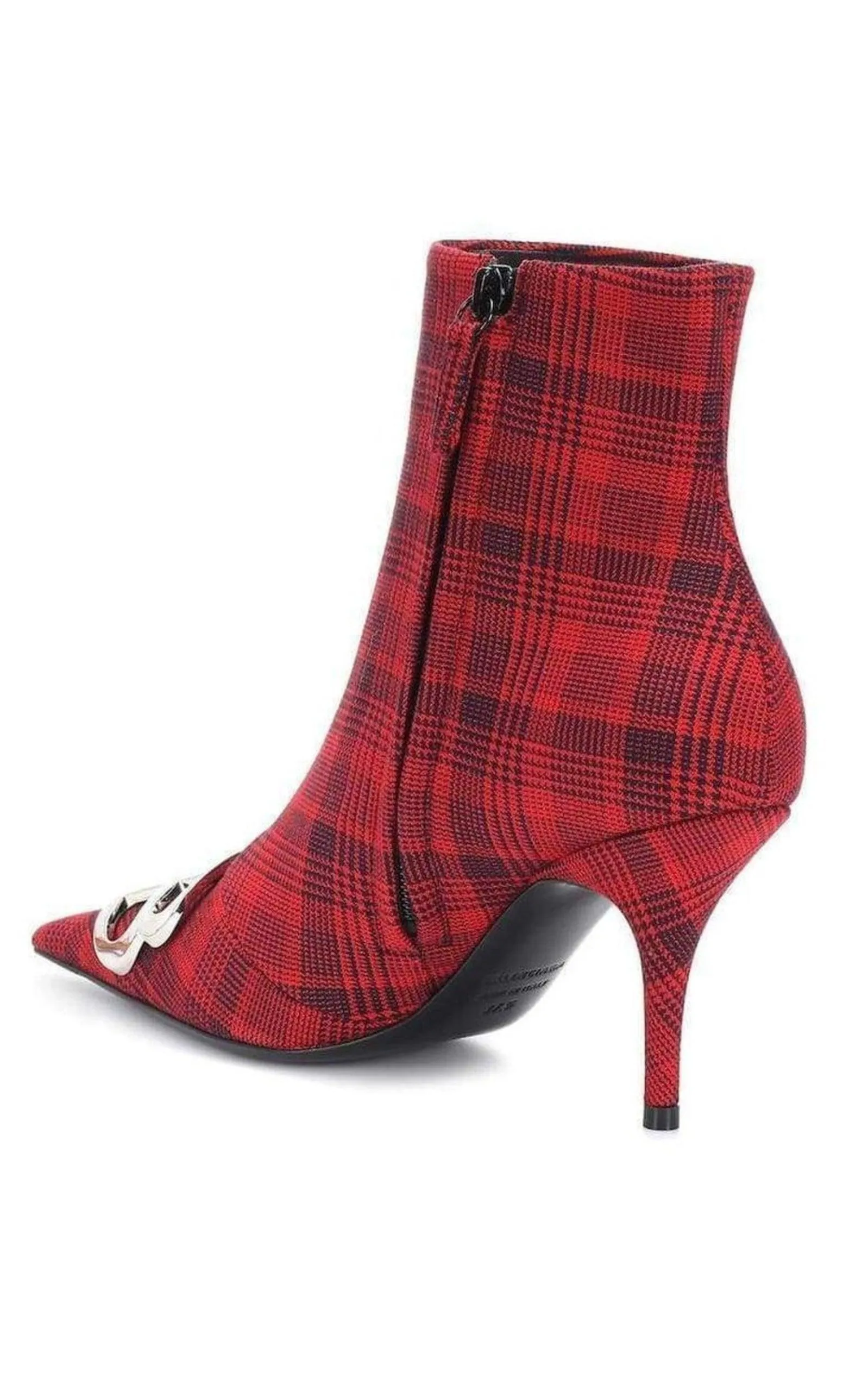 Logo Plaid Canvas Ankle Boots
