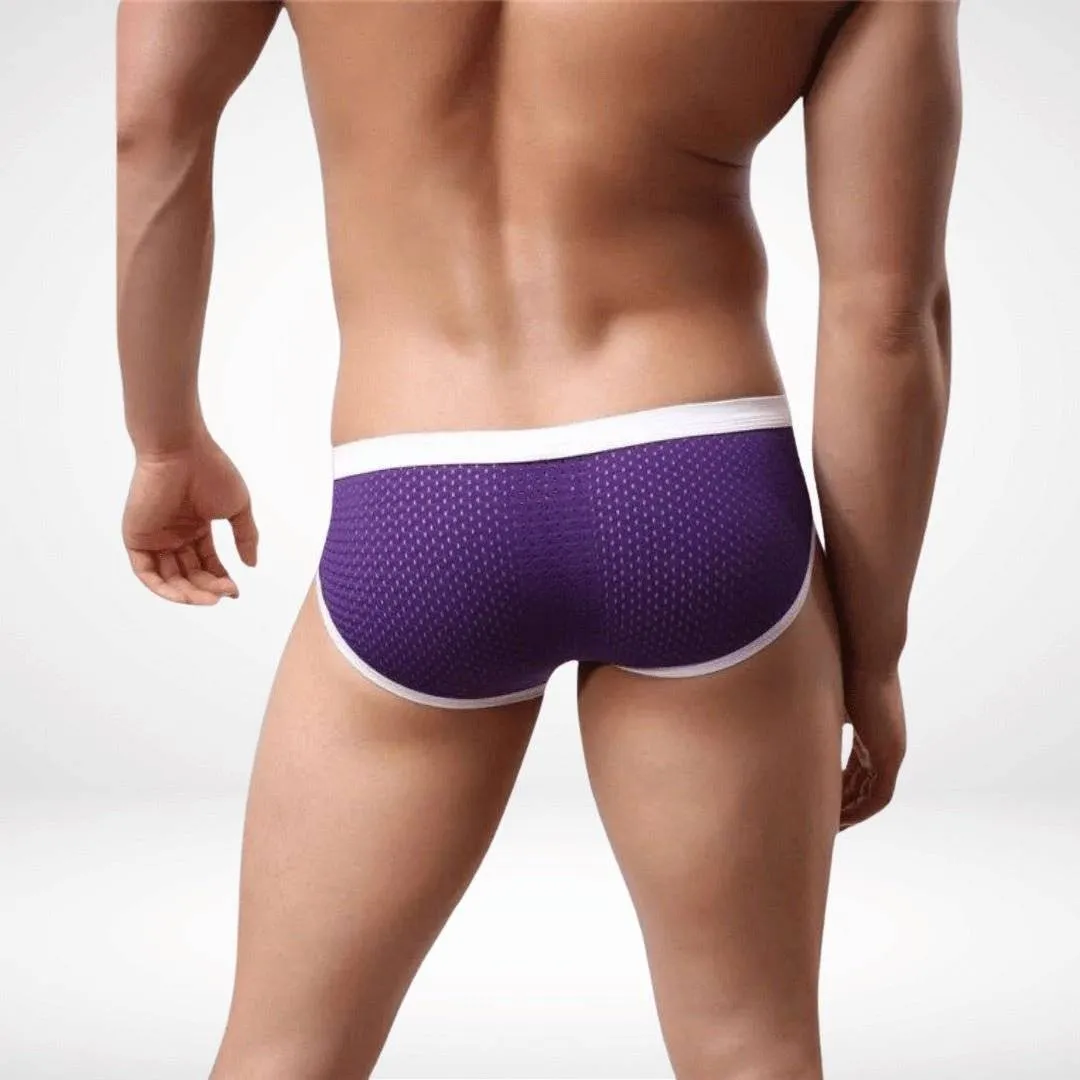 Mesh Low-Rise Color Contrast Briefs
