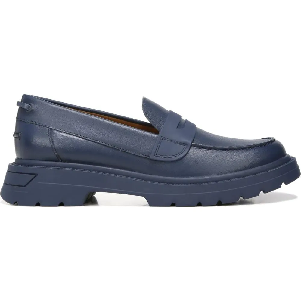 Reza Dark Blue Leather Franco Sarto Loafers