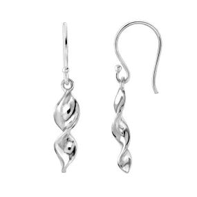 Sterling Silver Twisted Drop Earrings