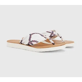 Tommy Hilfiger Womens Elevated Beach Sandal Print Weathered White